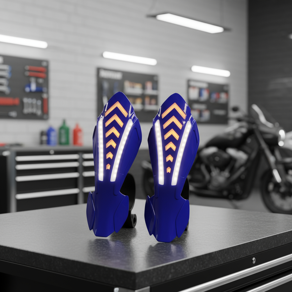 Cubre Puños Para Motocicleta Universal 25 X 9.5cm 2pz Azul