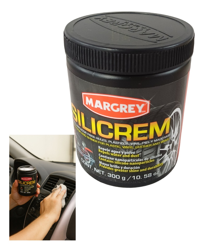 LIMPIADOR SILICREM MARGREY CREMA SILICON + ESPONJA AMARILLA LIMPIADOR