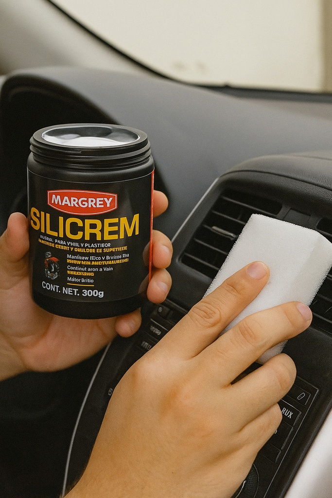 LIMPIADOR SILICREM MARGREY CREMA SILICON + ESPONJA BLANCA LIMPIADOR