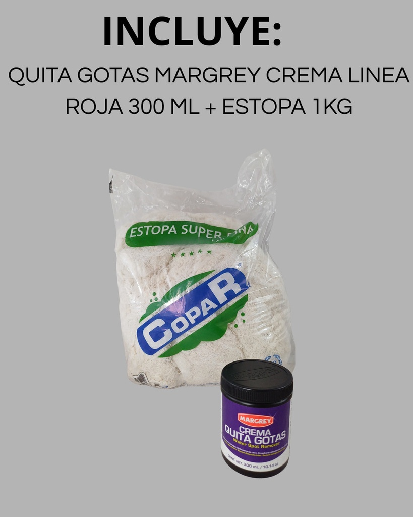 QUITA GOTAS MARGREY Crema Linea Roja 300 ml + ESTOPA 1KG
