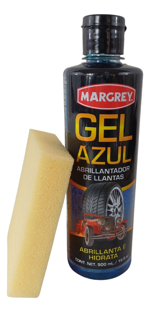 LIMPIADOR ABRILLANTADOR GEL AZUL 500 ML MARGREY + ESPONJA AMARILLA LIMPIADOR