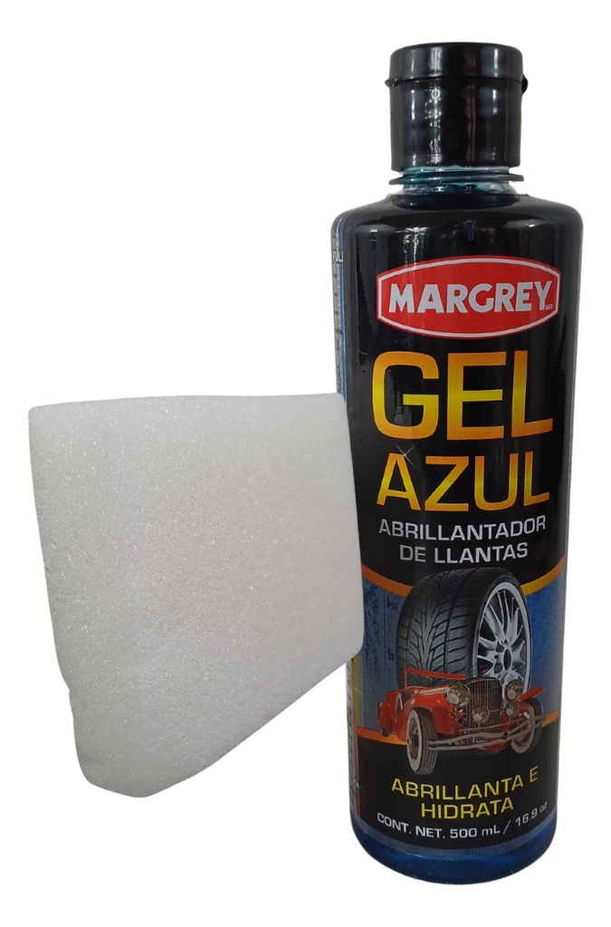 LIMPIADOR ABRILLANTADOR GEL AZUL 500 ML MARGREY + ESPONJA BLANCA LIMPIADOR