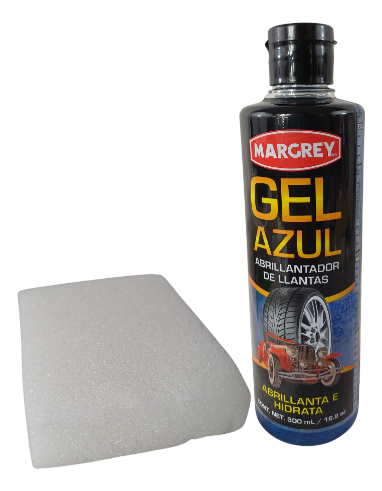 LIMPIADOR ABRILLANTADOR GEL AZUL 500 ML MARGREY + ESPONJA BLANCA LIMPIADOR