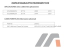 CHAPA DE CAJUELA VW JETTA A4 99-07/CLASICO 08-15  PLASTICO REPUESTO DE ACTIVADOR PERNO+BASE    