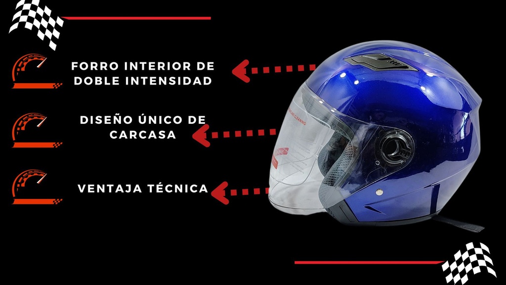 CASCO GEN ABIERTO C/VISERA ROJO G