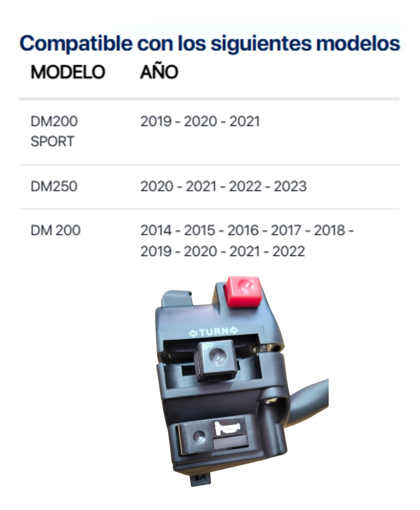 CONJUNTO MANDO IZQ DM200, DM200 SPORT, DM250