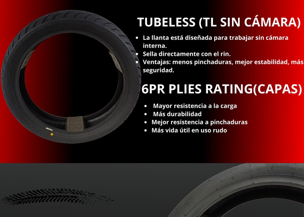 LLANTA MOTO ORIGINAL ITALIKA 120/70-17 6PR TL  200Z,SPITFIRE,VORT-X650
