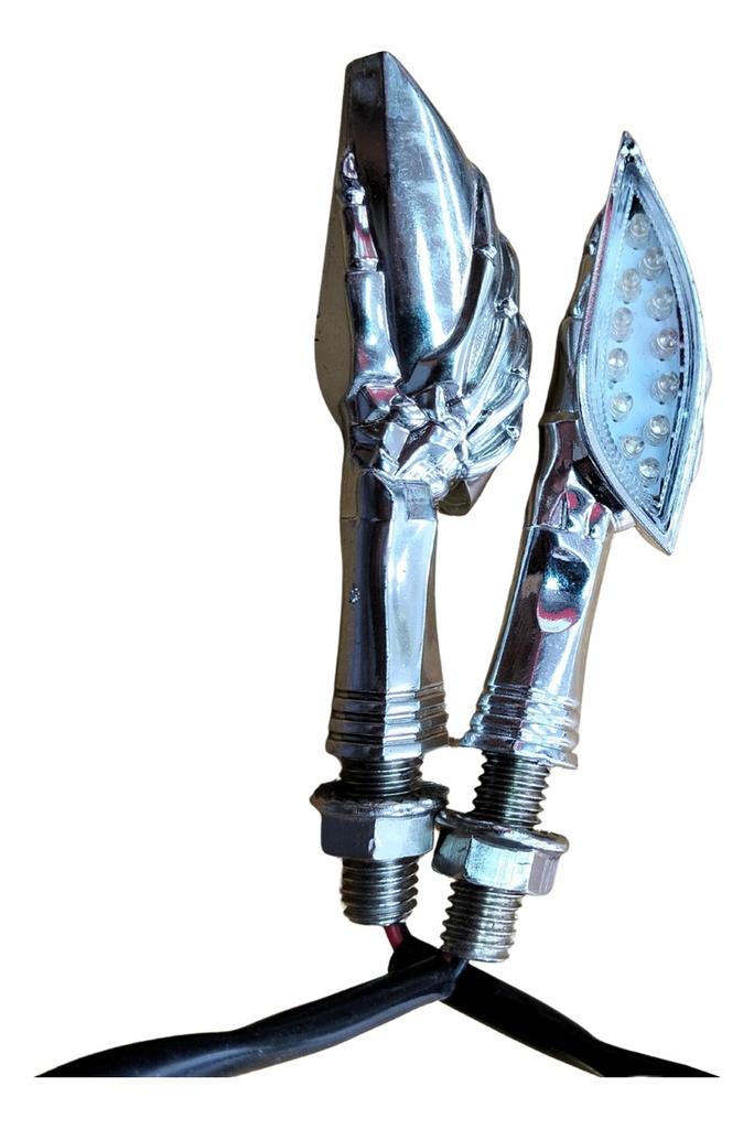 DIRECCIONAL MOTO LED AZUL MANO CALAVERA