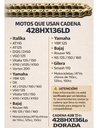 CADENA MOTO DORADA PASO 428H 136LD