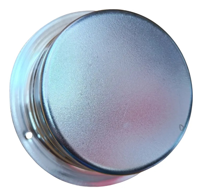PLAFON EMBUTIDO CROMO CON ARILLO 4" ROJO