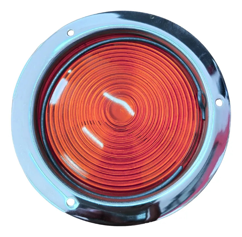PLAFON EMBUTIDO CROMO CON ARILLO 4" ROJO
