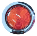 PLAFON EMBUTIDO CROMO CON ARILLO 4" ROJO