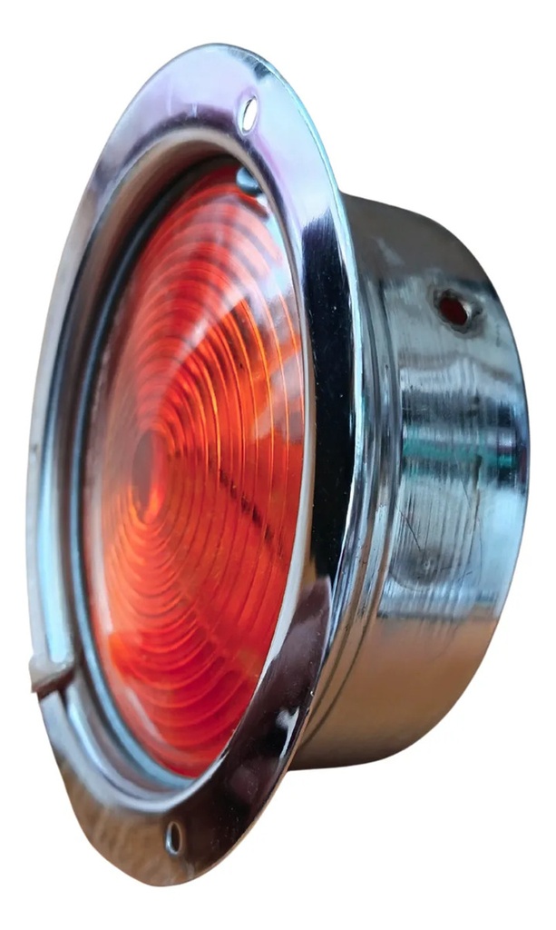 PLAFON EMBUTIDO CROMO CON ARILLO 4" ROJO