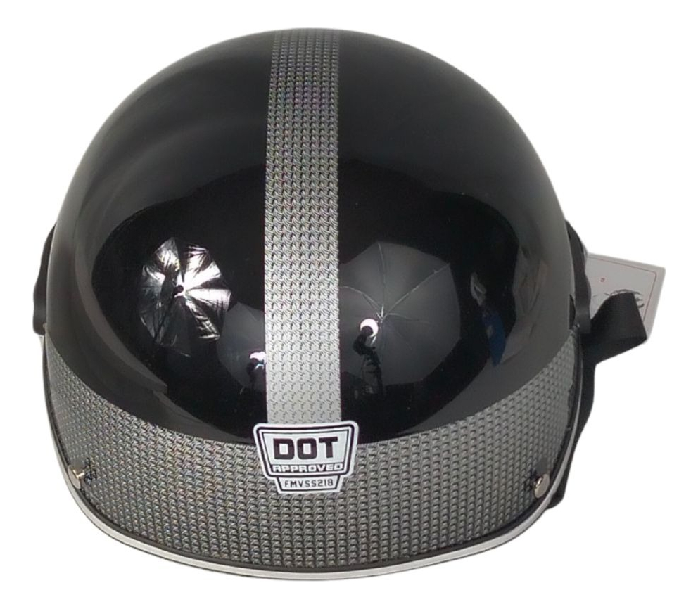 CASCO 1/2 CACHUCHA NEGRO BRILLO=MSD-300-NB (L)