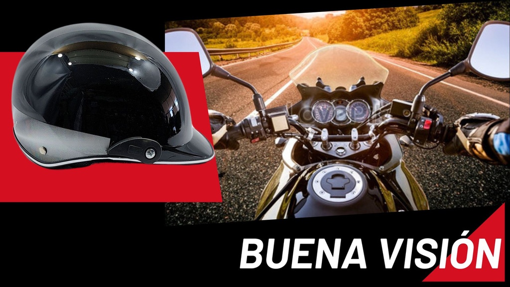 CASCO 1/2 CACHUCHA NEGRO BRILLO=MSD-300-NB (L)