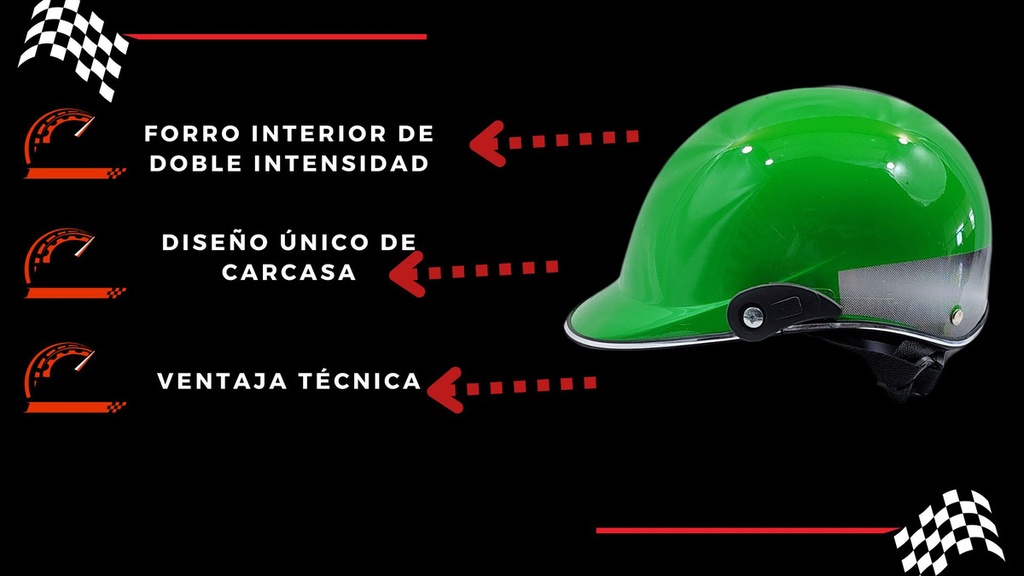CASCO 1/2 CACHUCHA NEGRO BRILLO=MSD-300-NB (L)