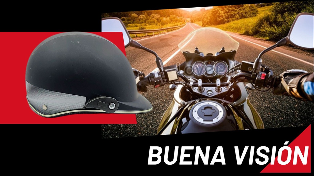 CASCO 1/2 CACHUCHA NEGRO BRILLO=MSD-300-NB (L)