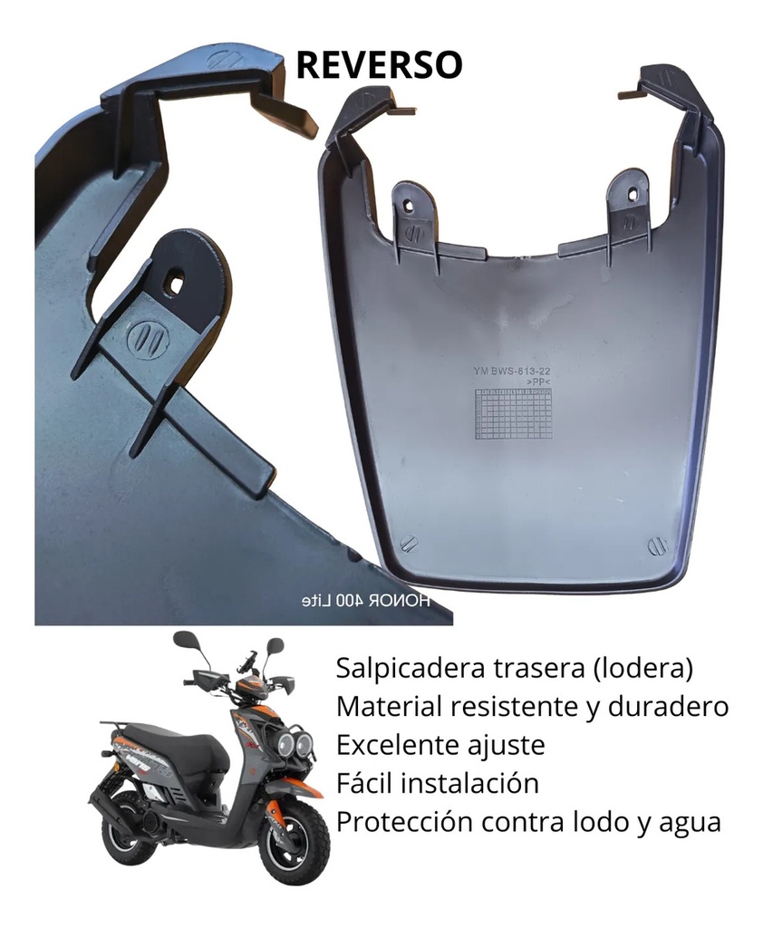 LODERA SALPICADERA TRASERA ITALIKA WS150