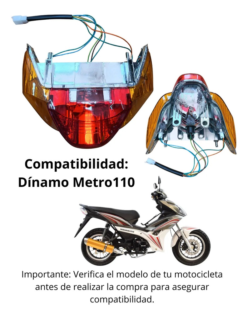 CALAVERA STOP TRASERA COMPLETA DINAMO METRO110