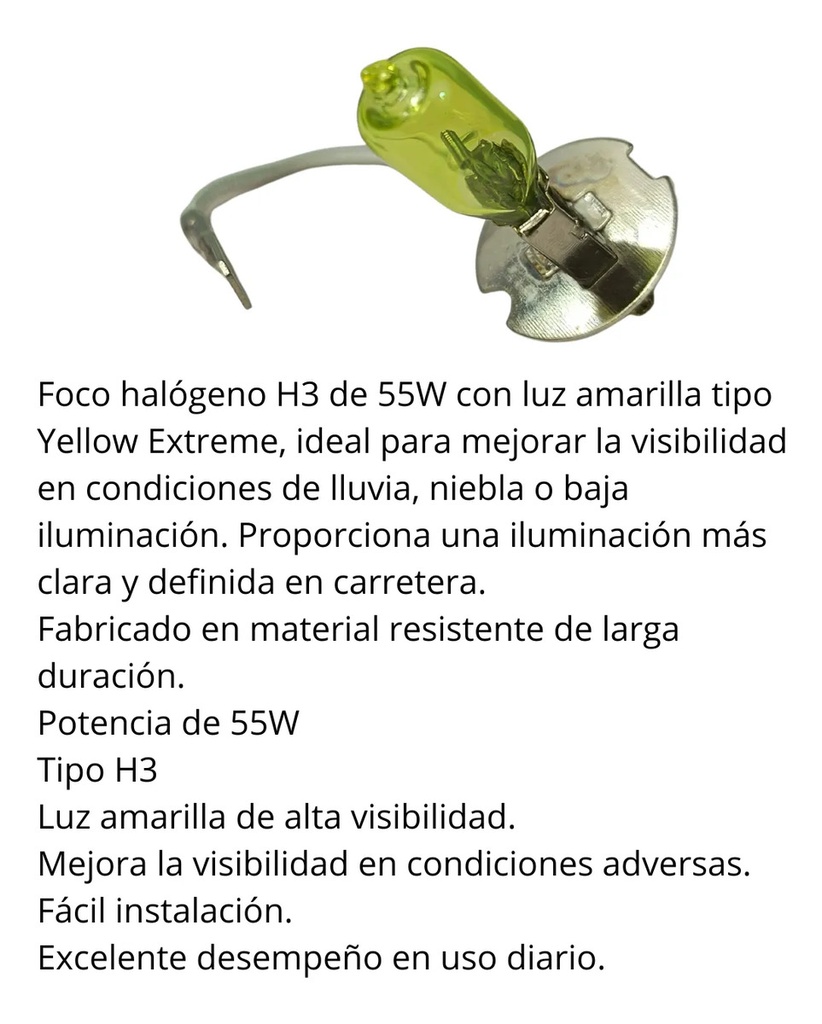 FOCO HALOGENO H3 55W YELLOW EXTREME CHIN