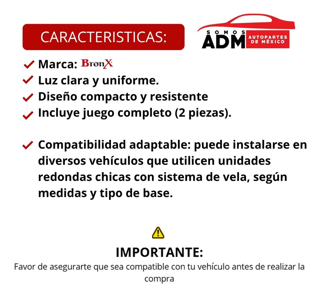 UNIDAD REDONDA CHICA DIAM C/VELA JGO