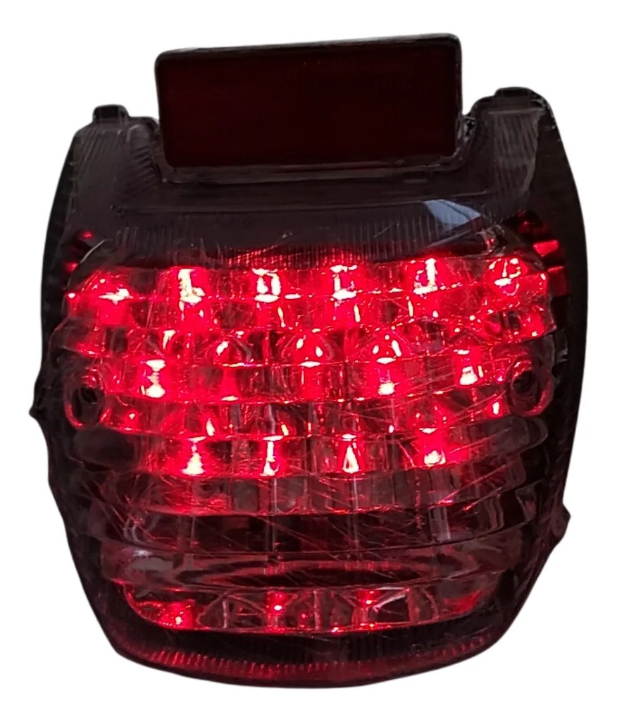 Calavera Stop Moto Ft150,titan 125 Led Y Reflejante Ambos Lados Transparente