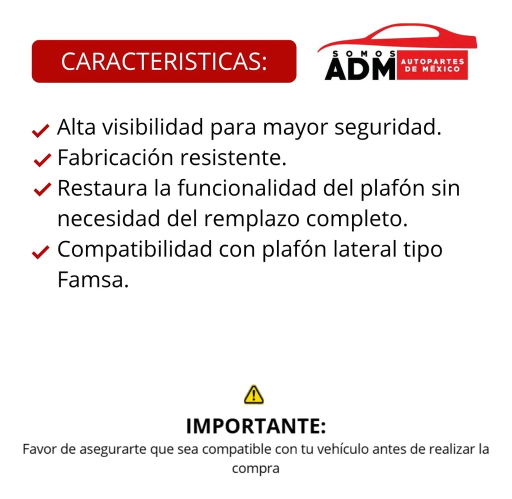 MICA PLAFON LATERAL FAMSA ROJO