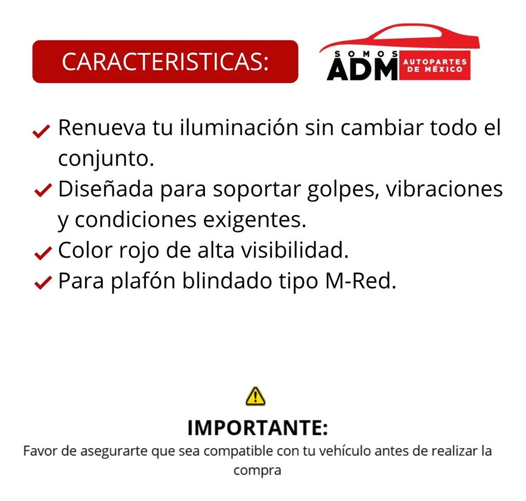 MICA PLAFON BLINDADO M-RED ROJO