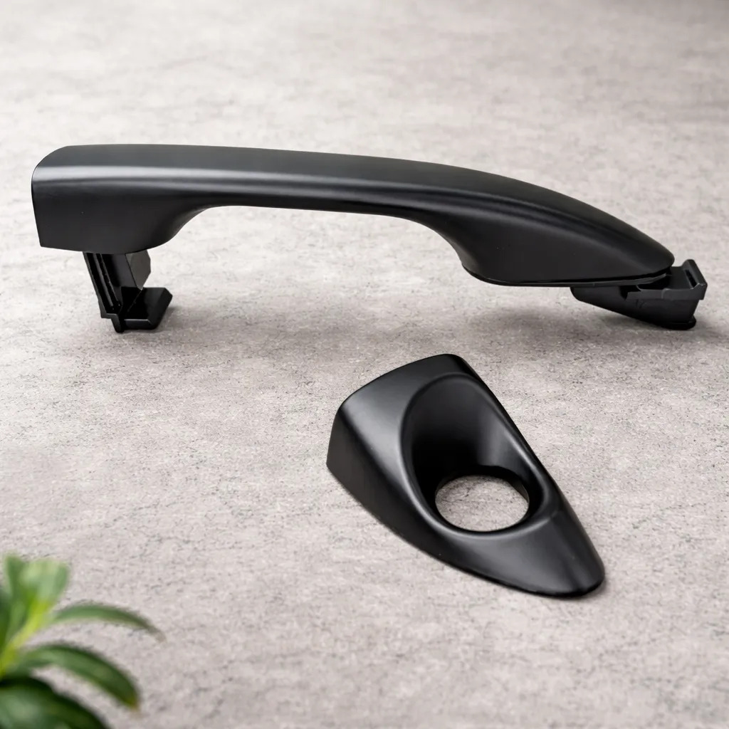 MANIJA EXTERIOR HY GRAND I10 15-20  CON HOYO PARA LLAVE LISA NEGRA PLASTICO HUSHAN Izquierdo Delantera  