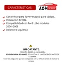 MANIJA EXTERIOR FD LOBO 04-08  CON HOYOS PARA LLAVE Y CODIGO  CORRUGADA NEGRA PLASTICO HUSHAN Izquierdo Delantera  