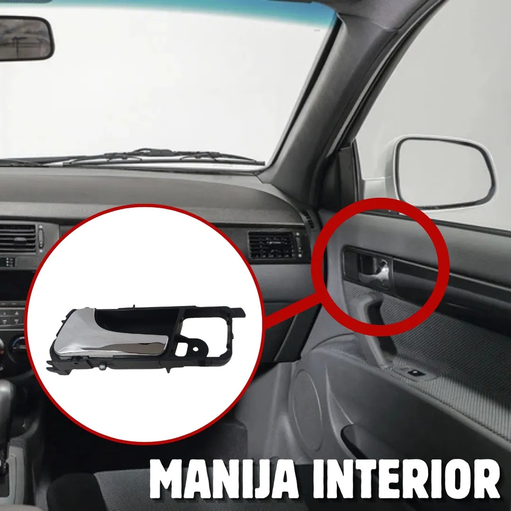 MANIJA INTERIOR CV OPTRA 06-10  SZ FORENZA SEDAN 04-08  NEGRA/CROMO PLASTICO HUSHAN Derecho Delantera/Trasera  