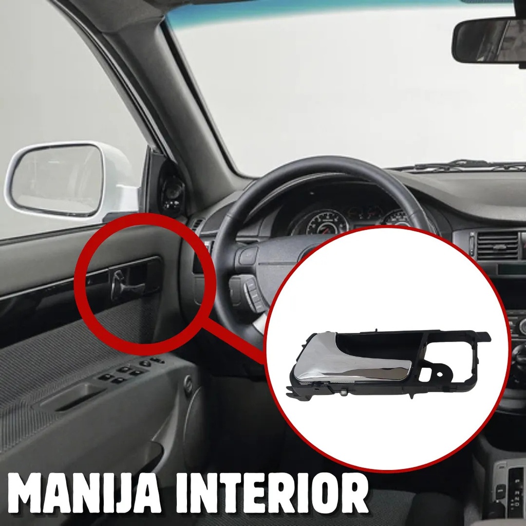 MANIJA INTERIOR CV OPTRA 06-10  SZ FORENZA SEDAN 04-08  NEGRA/CROMO PLASTICO HUSHAN Izquierdo Delantera/Trasera  