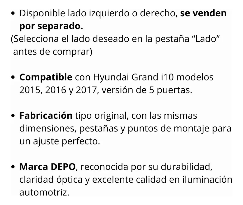 CALAVERA HY GRAND I10 15-17 5 PUERTAS S/FOCO DEPO IZQ
