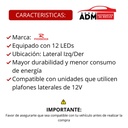 PLAFON LATERAL 12 LED AMBAR FIJO