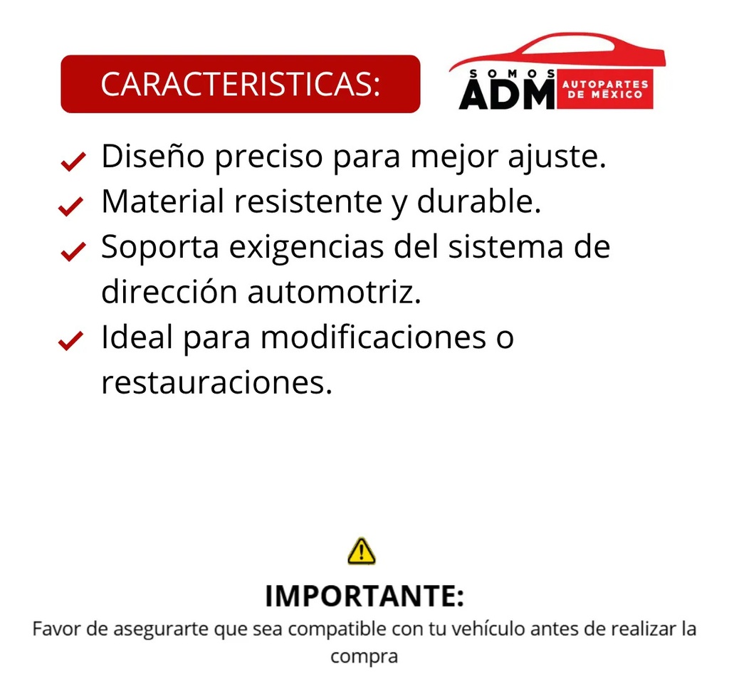 ADAPTADOR VOLANTE FD PU/ MUSTANG/ GRAN MARQUIS/ GRAN VICTORIA/ MISTIQUE  80-86
