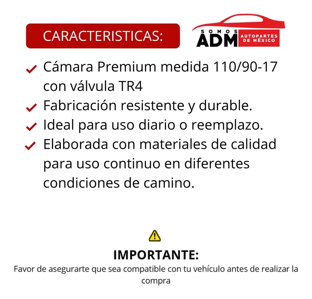 CAMARA PREMIUM 110/90-17 TR4