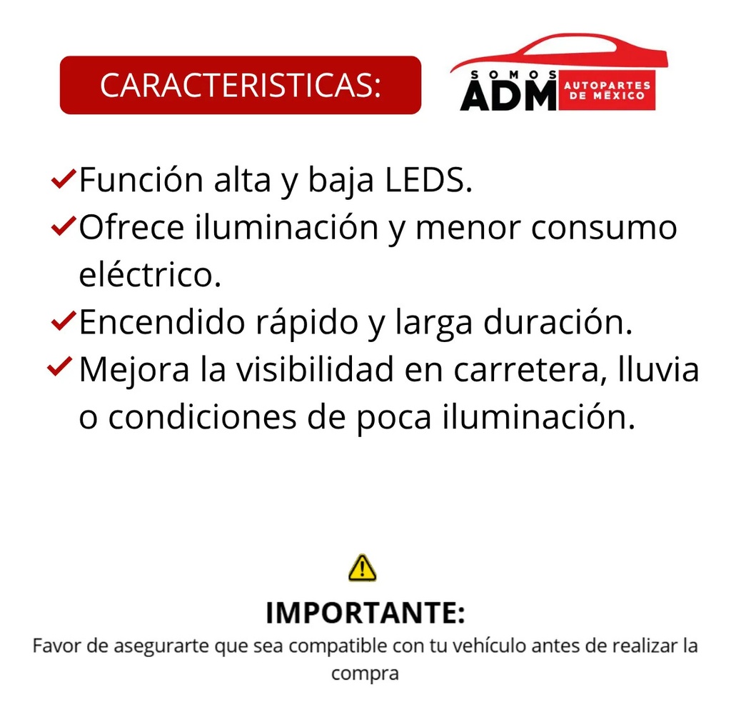 FOCO H13 HID ALTA/BAJA LEDS