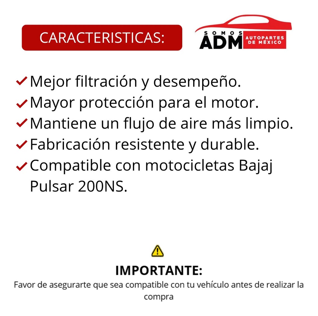 FILTRO AIRE ELEMENTO PULSAR200NS