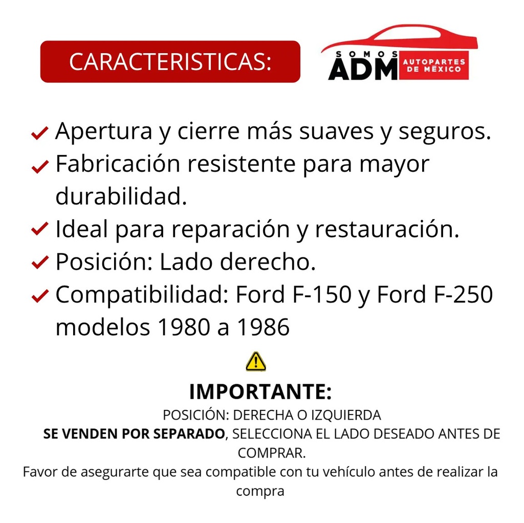 BISAGRA PUERTA FD F-150/F-250  80-86 DER