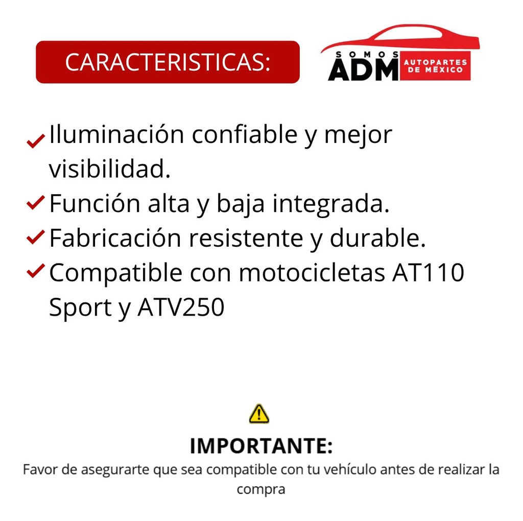 FOCO B-35 35/35W (PZA) AT110 SPORT,ATV250