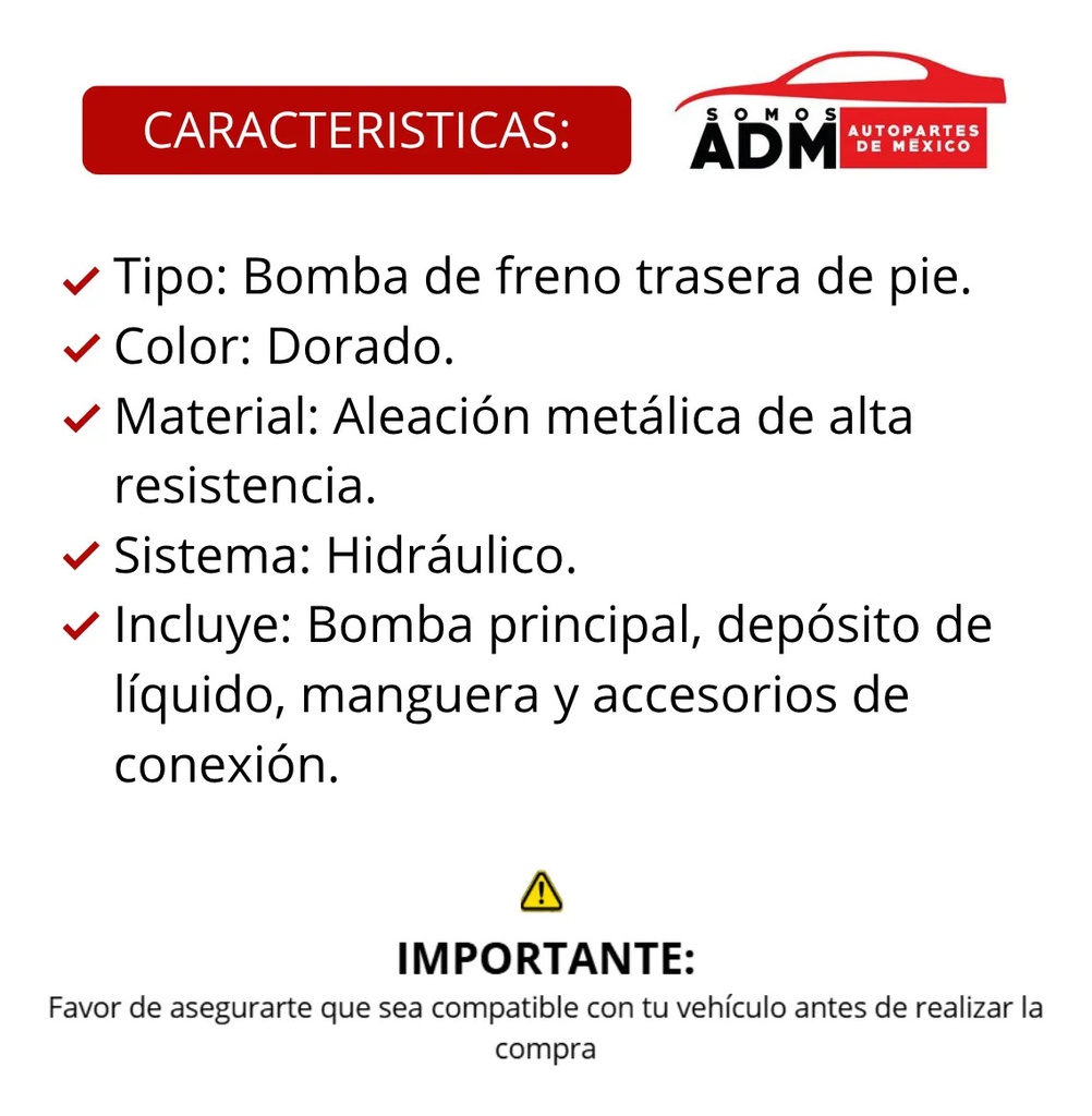 BOMBA FRENO PIE DORADO