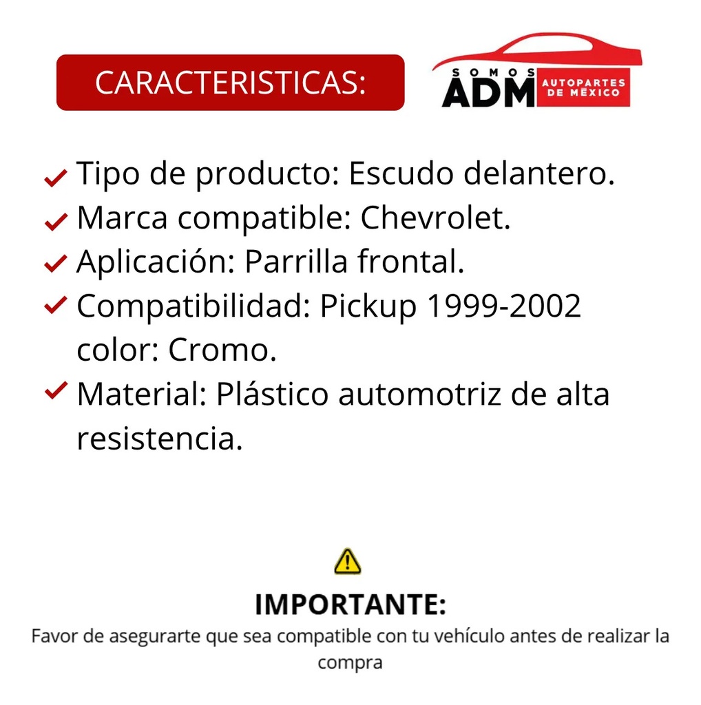 ESCUDO CHEVROLET PU 99-02 CROMO DELANTERO
