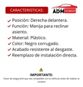 MANIJA INTERIOR CV BLAZER (S10) 95-01  GM SONOMA 94-97  OD BRAVADA 96-98  CV S10 95-04  CORRUGADA NEGRA PLASTICO PARA RECLINAR ASIENTO Derecho Delantera  
