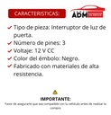 INTERRUPTOR LUZ DE PUERTA CV CHEYENNE/SILVERADO 95-98/SUBURBAN/TAHOE 95-99/PICK UP  GM SIERRA/YUKON 95-98  3 PINS 12VCC NEGRO    