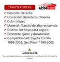 MANIJA INTERIOR TY COROLLA  CV GEO PRIZM 98-02  SIN HOYO PARA SEGURO NEGRO PLASTICO HUSHAN Derecho Delantera/Trasera  