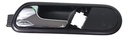 MANIJA INTERIOR ST IBIZA DELANTERA 03-08 / ST CORDOBA DELANTERA 03-09 NEGRO/CROMO CON HOYO PARA CRISTAL SIN HOYO PARA ESPEJO PLASTICO TW IZQ