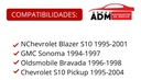 MANIJA INTERIOR CV BLAZER (S10) 95-01  GM SONOMA 94-97  OD BRAVADA 96-98  CV S10 95-04  CORRUGADA NEGRA PLASTICO PARA RECLINAR ASIENTO Izquierdo Delantera  