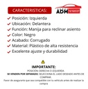 MANIJA INTERIOR CV BLAZER (S10) 95-01  GM SONOMA 94-97  OD BRAVADA 96-98  CV S10 95-04  CORRUGADA NEGRA PLASTICO PARA RECLINAR ASIENTO Izquierdo Delantera  