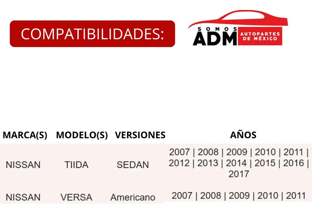 CHAPA DE CAJUELA NS TIIDA SEDAN 07-17/VERSA AMERICANO 07-11  ADAPTABLE ELECTRICO METAL 12VCC 3 PINS SIN MANIJA    