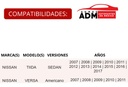 CHAPA DE CAJUELA NS TIIDA SEDAN 07-17/VERSA AMERICANO 07-11  ADAPTABLE ELECTRICO METAL 12VCC 3 PINS SIN MANIJA    